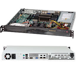 Supermicro SC512F-441, 1U RM, 2x HDD+1x Slim CD Bays, 440W, 80+ P.S