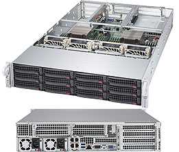 Super 6028U-TR4+, 2x E5-2600v4, Video, 4x GB LAN, 12x HS SATA3(C612)+R, IPMI, D4(3TB), 2U/R1000W