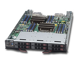 SuperBlade SBi-7128R-C6, 2x E5-2600v4, Video, 2x GB/i350, 6x HS 2.5" SAS3(LSI3108)+R, IPMI,D4(1TB)