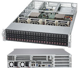 Super 2028U-TR4T+,2xE5-2600v4,Video,4x 10GB(RJ45),24x HS 2.5" SATA3(C612)+R,IPMI,D4(3TB),2U/R1000W