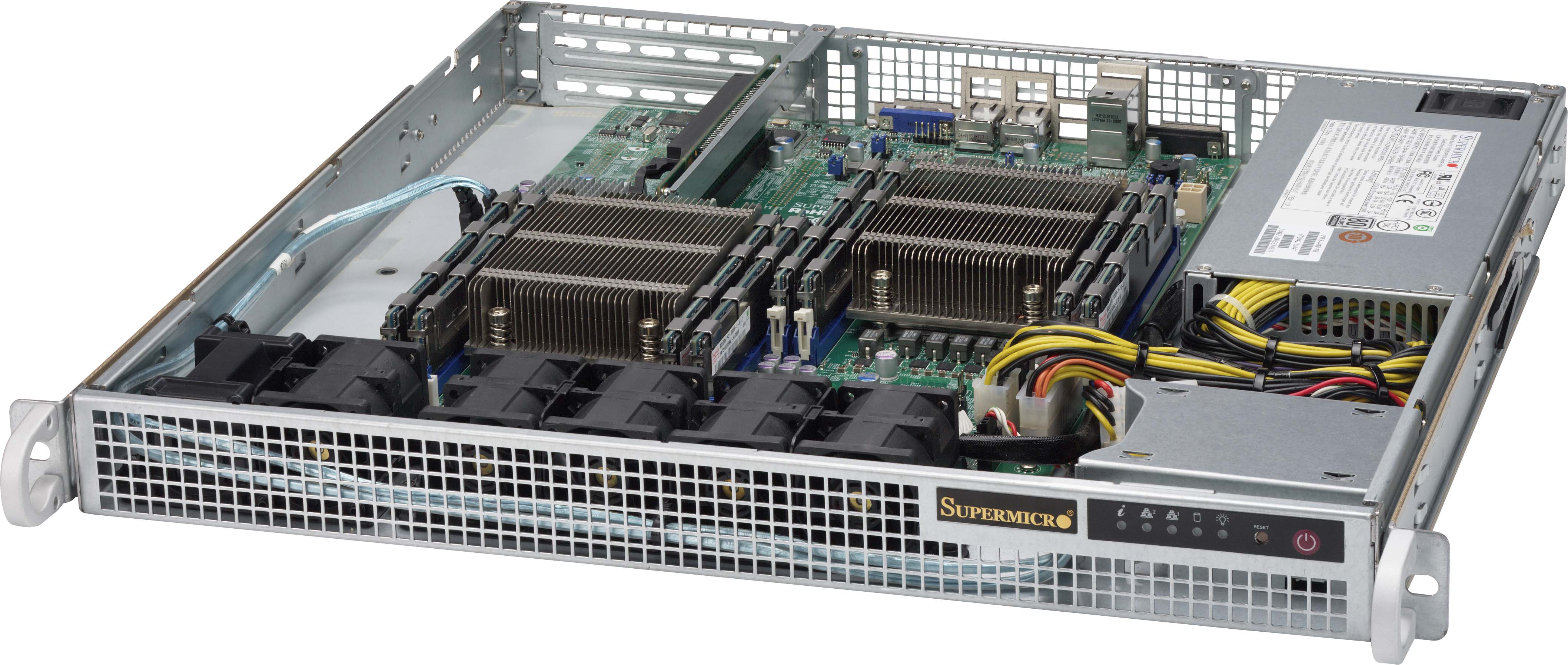 Supermicro SC514-441, 1U RM, Up to 2x  FH Add-On Cards, 2x 2.5" or 1x 3.5" Int Bays, 440W P.S, 80+