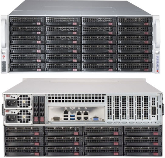 Supermicro SC847BE2C-R1K28LP, 4U RM, 36x (24 front+12 rear) HS SAS3(12Gbps) Bays, 2x E2C Exp ,R1280W