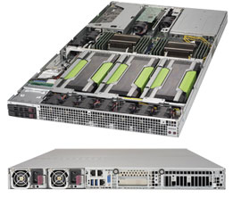 Super 1028GQ-TR, 2x E5-2600v4,4x GPU Slots,Video,2xGB/i350,2x HS+2x 2.5" Bays,IPMI,D4(2TB),1U/R2KW