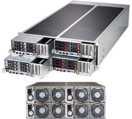 Super F628R2-FC0PT+, 4xNode,F I/O,2xE5-2600v4,2x 10GB/X540,6x HS 2.5"SAS3(LSI3008),D4(2TB),4U/R1280W