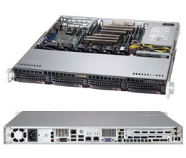 Supermicro SC813MFTQC-505C, 1U RM, 4x HS SAS3(12Gb/s)+1x Slim CD Bays, 1x FH Slots, 500W