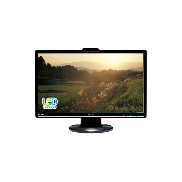 Asus VK248H-CSM 24 inch WideScreen 2ms 50000000:1 VGA/DVI/HDMI LCD Monitor, w/ Speakers & Webcam (Bl