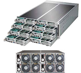 Super F618R3-FTPT+, 8xNode, F I/O,2xE5-2600v4,Video,2x10G/X540,2x Fixed SATA3,IPMI,D4(2TB),4U/R2000W