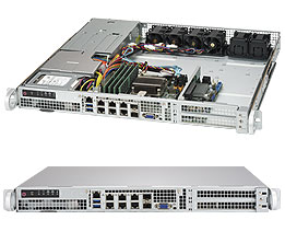 Super 1018D-FRN8T, D-1587/16C/32T, Video, 2x 10G/SFP+, 4x 2.5" Bays, IPMI, DDR4/128GB, 1U/400W