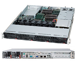 Supermicro SC815TQC-R706W, 1U RM, WIO, 4x HS SAS3(12GB/s)+1x Slim CD Bays, 2x FH/1x LP, R750W(1+1)