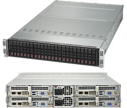 Super 2028TP-HC0R-SIOM,4xNodes,2xE5-2600v4,Video,2xGB,6xHS 2.5" SAS3(LSI3008)+R,IPMI,D4(2TB),2U/R2KW