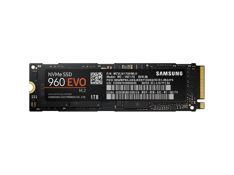 Samsung 960 EVO, 250GB NVMe*, M.2 PCIe3.0(x4) SSD(V-NAND)