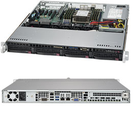 Super 5019P-MT, 1x LGA3647, Video, 2x 10GB/X557, 4x HS SATA3(C622)+R Bays, IPMI, DDR4(1TB), 1U/350W