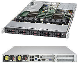 Super 1029U-TR25M, 2x LGA3647, Video, 2x 25GB/SFP28,10x HS 2.5" SATA3+R Bays,IPMI,DDR4(3TB),1U/R750W