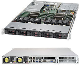 Super 1029U-E1CR4, 2x LGA3647, Video,4x 1GB/i350AM4,10x HS 2.5" SATA3+R Bays,IPMI,DDR4(3TB),1U/R750W