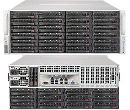 Super 6049P-E1CR36L, 2x LGA3647, Video, 2x 10GB/X557,36xHS SAS3(3008/IT Mode),IPMI,D4(2TB),4U/R1200W