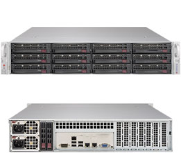 Super 6029P-E1CR12L, 2x LGA3647, Video, 2x 10GB/X557,12xHS SAS3(3008/IT Mode),IPMI,D4(2TB),2U/R1200W