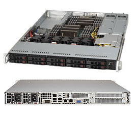 Supermicro SC116AC2-R706WB2, 1U RM, WIO, 10x HS 2.5" SAS3(12Gb/s)+NVMe Bays, 2x FH/1x LP Slot,R700W