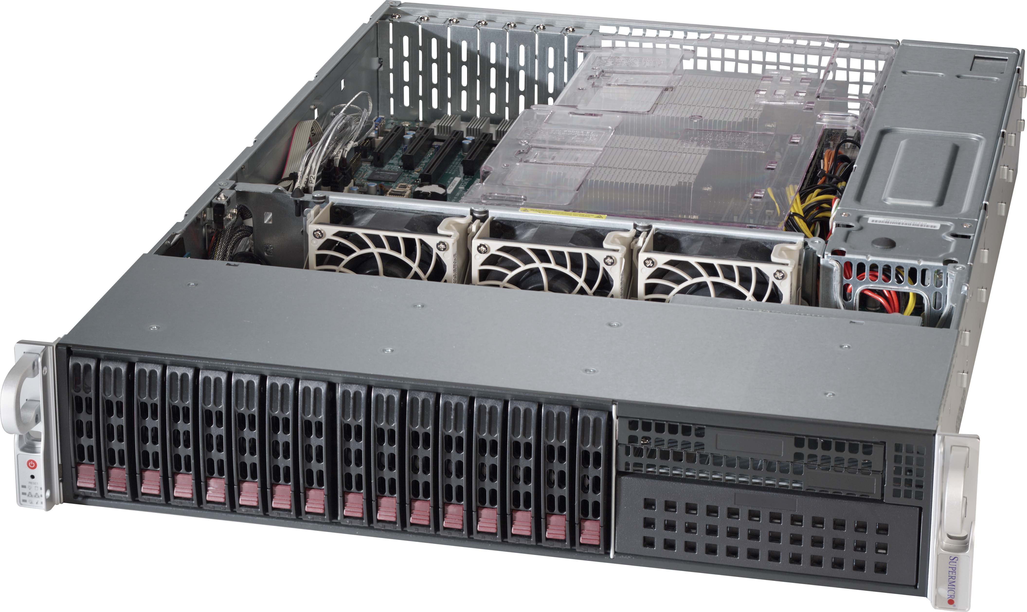 Supermicro SC213AC-R1K23LP, 2U RM, 16x HS 2.5" SAS3(12Gb/s)+1x 5.25" Bays, 7x LP Slots, R1200W