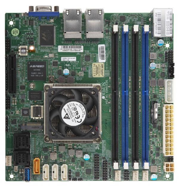 Supermicro A2SDi-8C+-HLN4F, Atom-C3758(8-Core), Video, 4x GB/C3000, 12x SATA3 via SoC, DDR4(256GB)