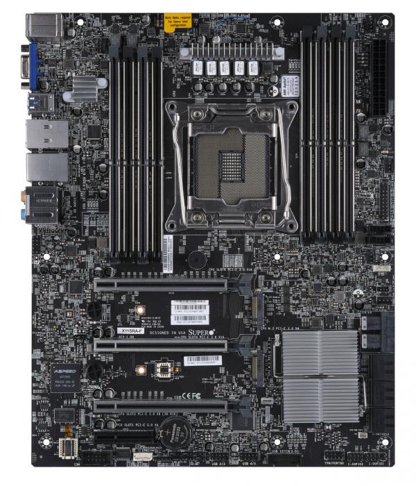 Super X11SRA-F, LGA2066, HD Audio, 2x GB LAN, 6x SATA3+Raid/C422, M.2/U.2, IPMI, DDR4(512GB)
