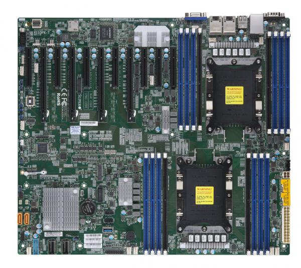 Super X11DPX-T, 2x LGA3647, 11x PCI-e, VGA, 2x 10GB/X550, 10x SATA3+R(C621),2x M.2, IPMI, DDR4(2TB)