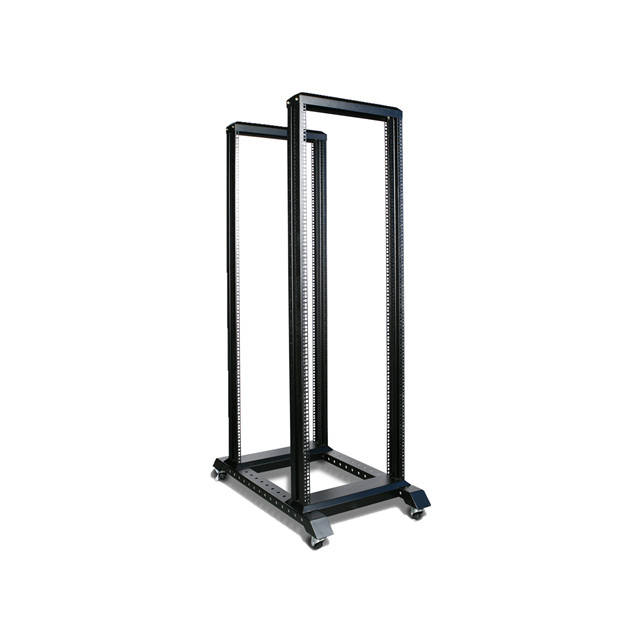 iStarUSA CLAYTEK WO36AB-PP24C6 36U 4-Post Open Frame Rack w/ 1U 24-port Cat6 Patch Panel