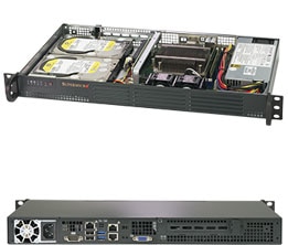 Super 5019C-L,Rear I/O,E-2100/i3(LGA1151),Video,2x1GB/i210,2xFixed 3.5" Bays,IPMI,D4(64GB),1U/200W