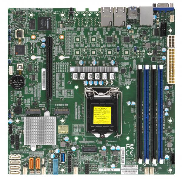 Super X11SCM-F, i3/E2100(LGA1151), Video, 2x GB/i210-AT, 6x SATA3+R(C246), M.2,D4(128GB)