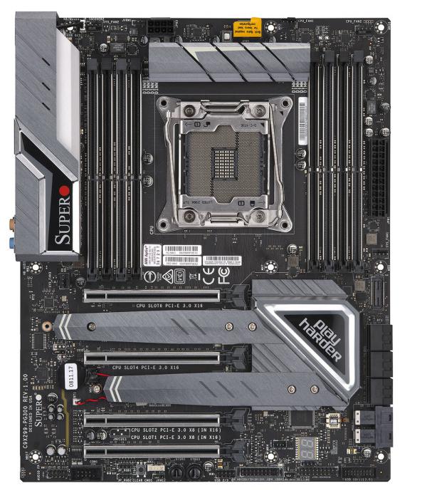 Super C9X299-PG300,Core i7/i9(LGA2066),4xPCIe(x16),HD Audio,2xGB LAN, 6x SATA3+R,M.2/U.2,DDR4(128GB)