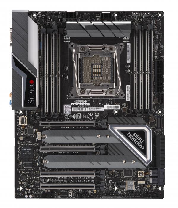 Super C9X299-PG300F, Core i7/i9(LGA2066),4xPCIe,HD Audio,2xGB LAN,6xSATA3+R,IPMI,M.2/U.2,DDR4(128GB)