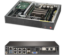 Super E300-9D-4CN8TP,D-2123iT-2.2Ghz/4C/8T,VGA,4x GB & 2x10G/RJ45+2x10G/SFP+,IPMI,Mini 1U,60W/84W DC
