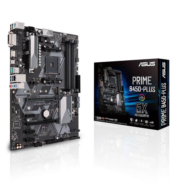 Asus PRIME B450-PLUS Socket AM4/ AMD B450/ DDR4/ CrossFireX/ SATA3&USB3.1/ M.2/ A&GbE/ ATX Motherboa