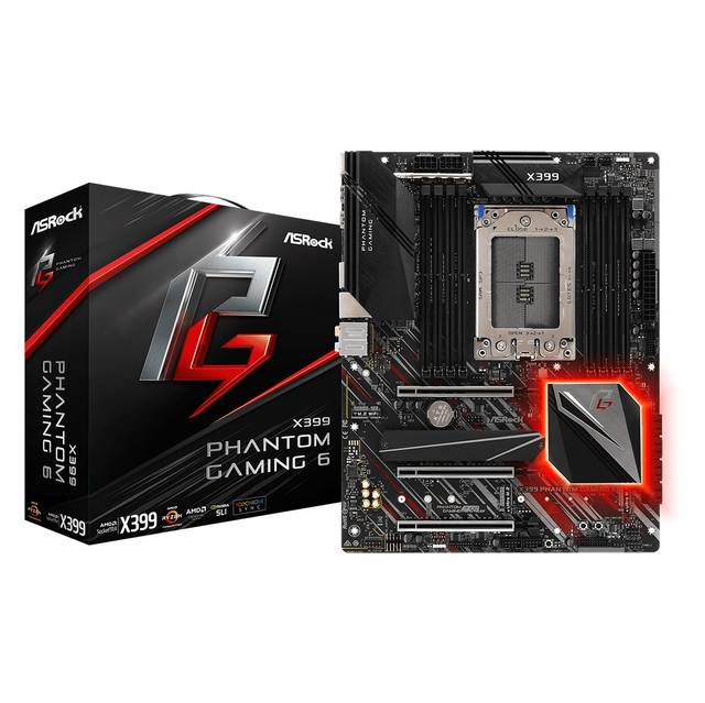 ASRock X399 PHANTOM GAMING 6 Socket TR4/ AMD X399/ DDR4/ Quad CrossFireX & Quad SLI/ SATA3&USB3.1/ M