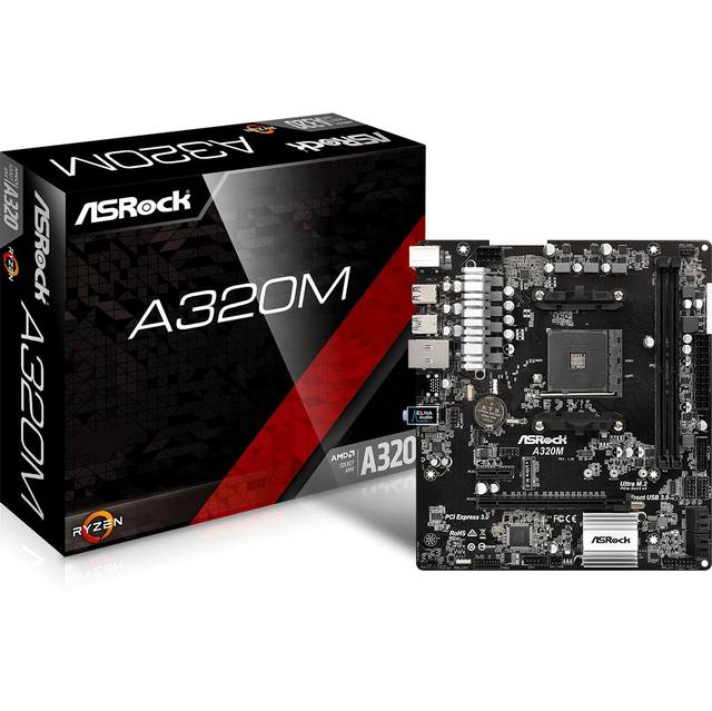 ASRock A320M Socket AM4/ AMD A320/ DDR4/ SATA3&USB3.0/ M.2/ A&GbE/ MicroATX Motherboard