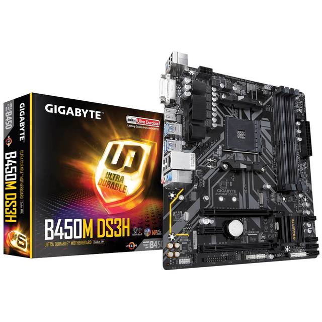 GIGABYTE B450M DS3H Socket AM4/ AMD B450/ DDR4/ Quad-GPU CrossFireX/ SATA3&USB3.1/ M.2/ A&GbE/ Micro