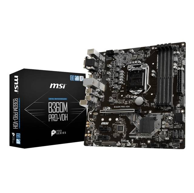 MSI B360M PRO-VDH LGA1151/ Intel B360/ DDR4/ SATA3&USB3.1/M.2/ A&GbE/ MicroATX Motherboard