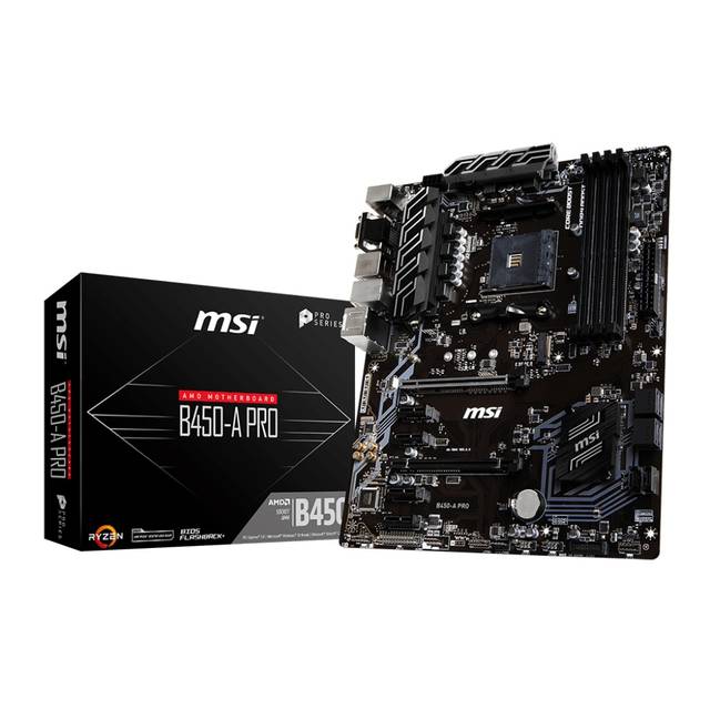 MSI B450-A PRO Socket AM4/ AMD B450/ DDR4/ 2-Way CrossFireX/ SATA3&USB3.1/ M.2/ A&GbE/ ATX