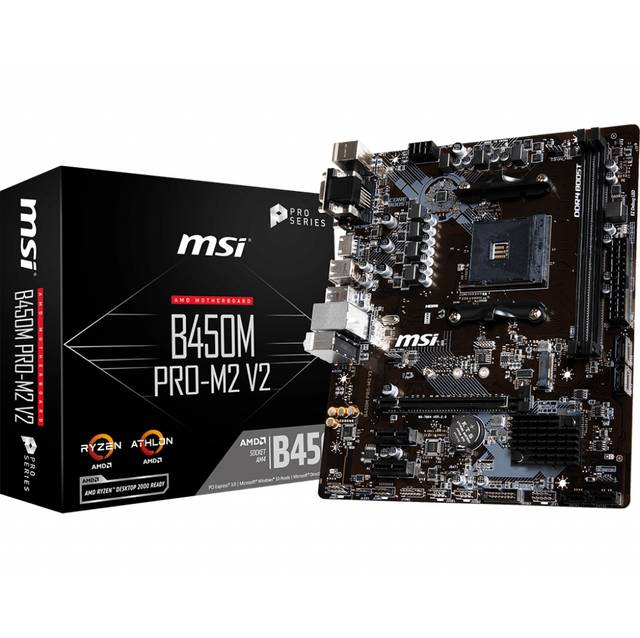 MSI B450MPROM2V2 Socket AM4/ AMD B450/ DDR4/ SATA3&USB3.1/ M.2/ A&GbE/ MicroATX Motherboard