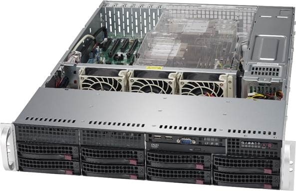 Supermicro SC825TQC-R1K03LP, 2U RM,8x HS SAS3(12Gb/s)+2x Fixed 3.5" Bays,7x LP FL Slots,R1000W(1+1)
