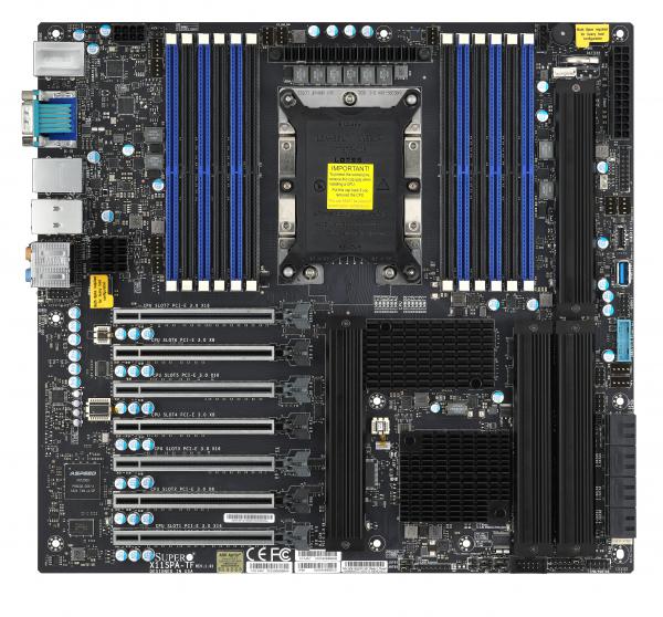 Super X11SPA-T, 1x LGA3647, 7x PCI-e, VGA, 1x 10GB+1x GB LAN, 10x SATA3(C622)+R/M.2, IPMI,DDR4(3TB)