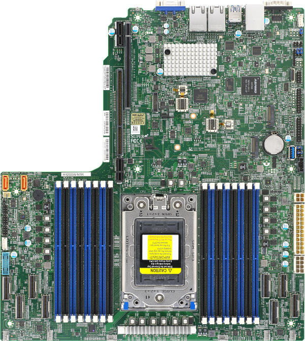 Supermicro H12SSW-NTR,1xAMD7002/Socket SP3, WIO, VGA,2x10Gb/BCM57416,16xSATA3 or 4xNVMe,IPMI,D4(4TB)