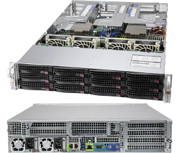 Super 2124US-TNRP, 2x EPYC 7003, Video,2x 10GB/SFP+,24x HS 2.5" U.2 NVMe,IPMI,DDR4(8TB),2U RM,R1600W