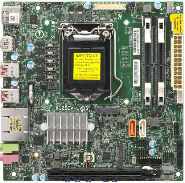 Super X12SCV-LVDS, i3/i5/i7/i9/W-1200 LGA-1200,1x PCIe,2xHDMi+DP/LVDS,2xGB LAN,2xSATA3,M.2,D4(64GB)