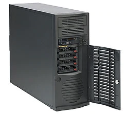Supermicro CSE-733TQ-668, Mid-Tower, 4x HS SATA2+2x 5.25"+1x 3.5" Ext Bays, 668W