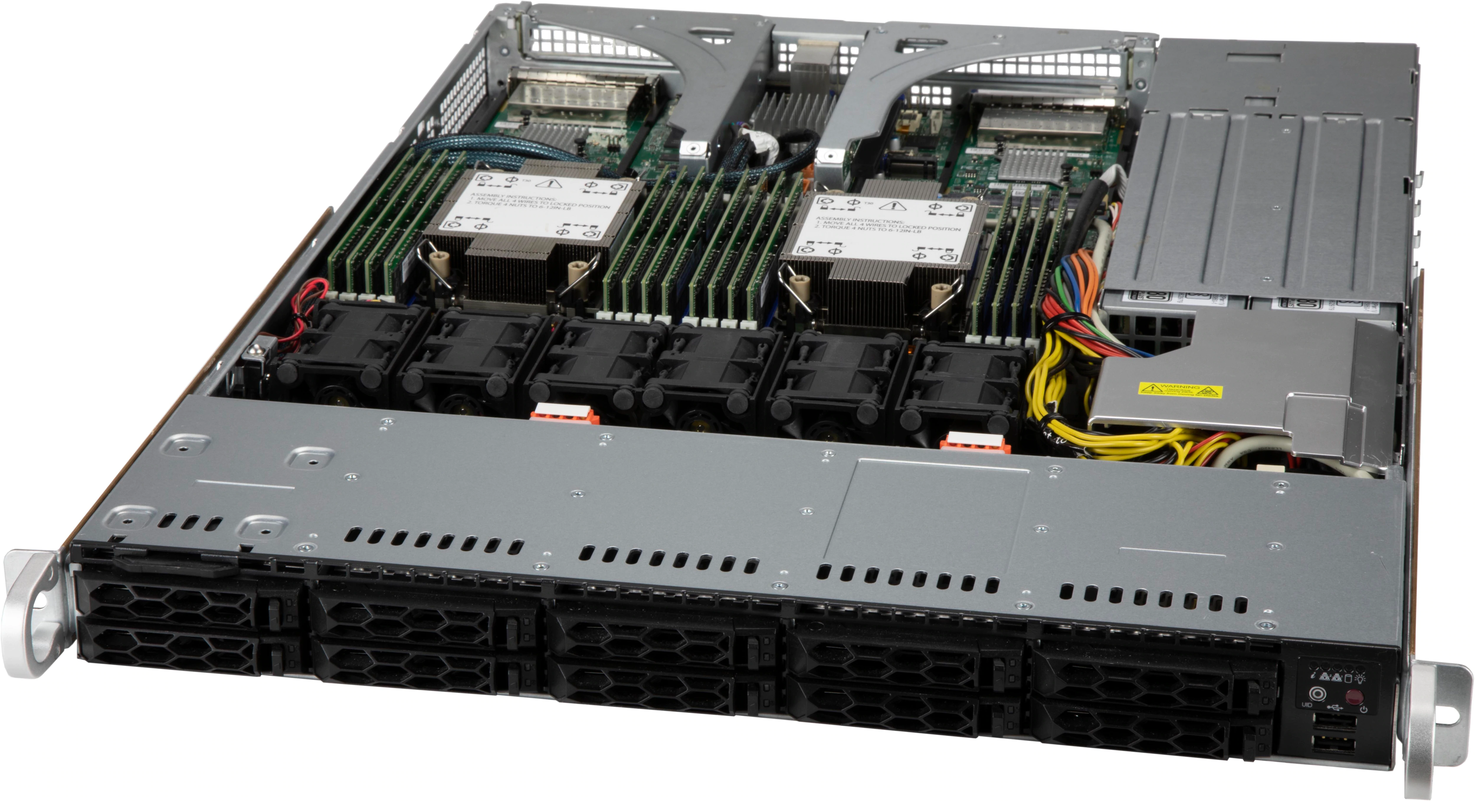 Supermicro CSE-LB16AC10-R860AW,1U RM,WIO, 10x HS 2.5" SAS3(12Gb/s) or NVMe Bays,2x FH/FL Slots,R860W