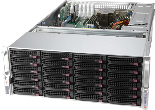 Super 540P-E1CTR36L,1x LGA-4189,Video, 2x 10GB/X550,36xHS SAS3(3808/IT Mode),IPMI,D4(3TB),4U/R1200W
