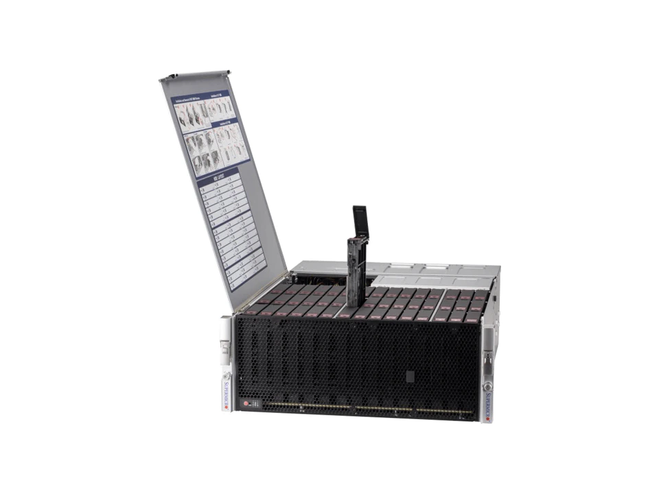 Super 540P-E1CTR45H,1x LGA-4189,Video, 2x 10GB/X550, 45xHS SAS3(3908/HW Raid),IPMI,D4(3TB),4U/R1600W