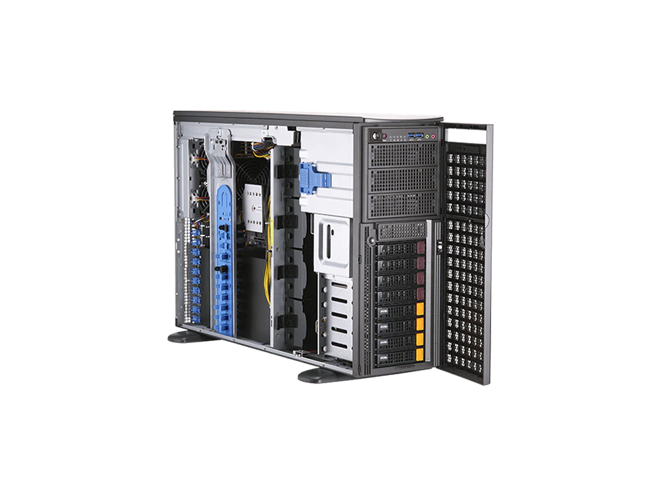Supermicro CSE-745BAC-R1K23, 4U RM/Tower, 8x HS 2.5"/3.5" SAS3/SATA3+3x 5.25" Ext Bays, R1230W(1+1),