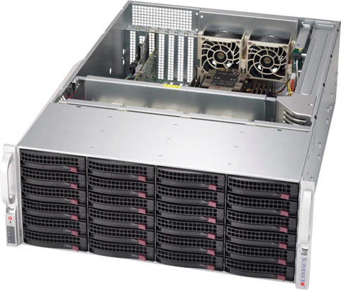 Super 640P-E1CR24H,2xLGA-4189,Video,2x10Gb/X550,24xHS 3.5" SAS3/SATA(3908),Exp,IPMI,D4(4T),4U/R1200W