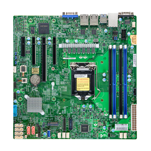 Super X12STL-F, LGA-1200/E-2300, VGA, 3x PCIe, 2x GB LAN, 6x SATA3+R, M.2, IPMI, D4(128GB)
